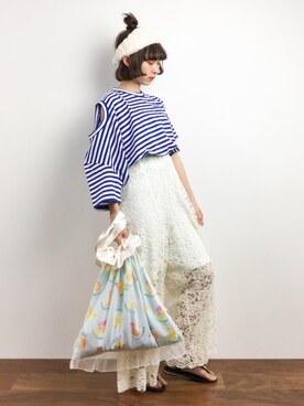 「Cocoonist（コクーニスト）のアイテム」を使った、チョコビさん（レディース・154cm）の夏コーディネート