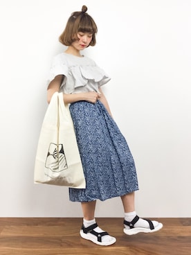 「goocy（グースィー）のアイテム」を使った、チョコビさん（レディース・154cm）の夏コーディネート