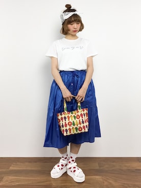 「チャイハネ（チャイハネ）のアイテム（トートバッグ）」を使った、チョコビさん（レディース・154cm）の夏コーディネート