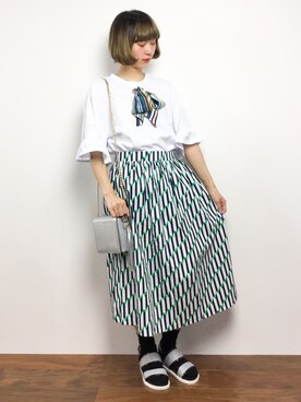 「Raisonne（レゾネ）のアイテム」を使った、チョコビさん（レディース・154cm）の夏コーディネート