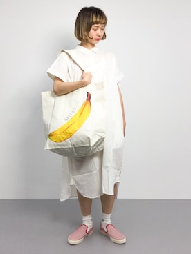 Web Store限定sサイズ ポリエステルリネンアソートシャツワンピースを使った人気ファッションコーディネート Wear