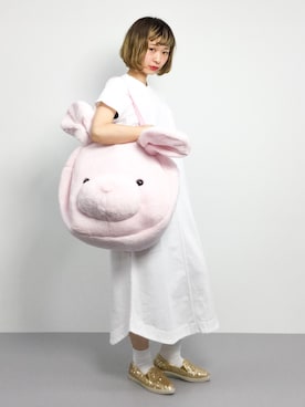 「WC（ダブル シー）のアイテム（トートバッグ）」を使った、チョコビさん（レディース・154cm）の夏コーディネート