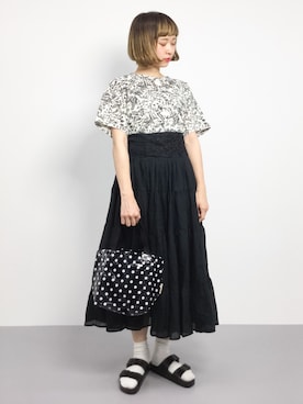 「前髪ぱっつん」｜チョコビさん（レディース・154cm・20代）の夏コーディネート