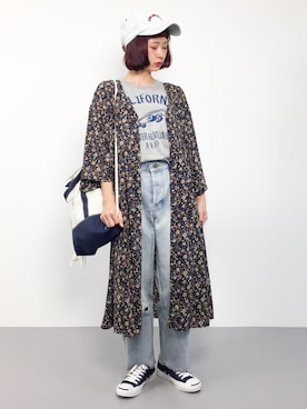 「Ameri（アメリ）のアイテム（パンツ）」を使った、チョコビさん（レディース・154cm）の夏コーディネート