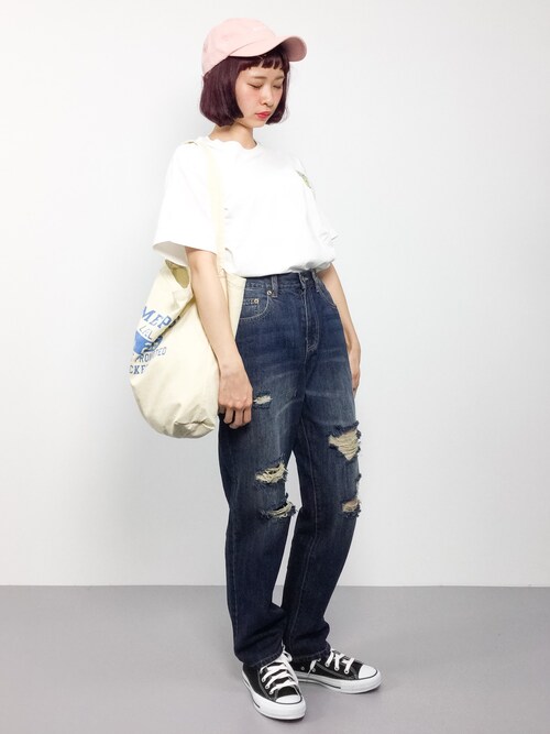 「∴wc/esther kimコラボtシャツ(wc)」使用zozotown|チョコビ的搭配