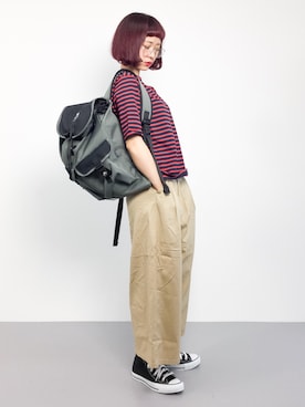 「PINE FORT（パインフォート）のアイテム」を使った、チョコビさん（レディース・154cm）の夏コーディネート