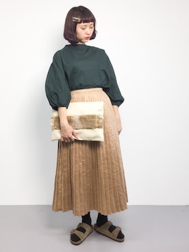 「アイテム（クラッチバッグ）」を使った、チョコビさん（レディース・154cm）の夏コーディネート