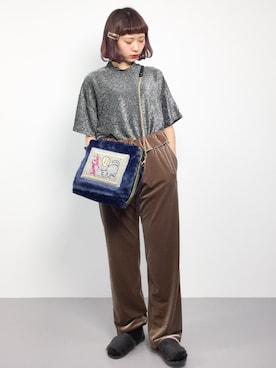 「Honey Salon（ハニーサロン）のアイテム（バッグ）」を使った、チョコビさん（レディース・154cm）の秋コーディネート