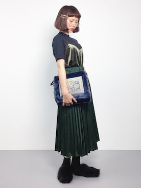「Honey Salon（ハニーサロン）のアイテム（バッグ）」を使った、チョコビさん（レディース・154cm）の秋コーディネート