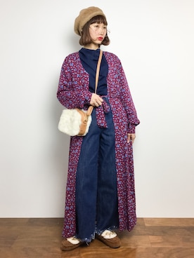「ちょこびおすすめ」｜「アイテム（ハンチング/ベレー帽）」を使った、チョコビさん（レディース・154cm）の秋コーディネート
