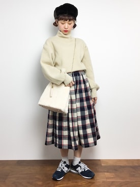 「ちょこびおすすめ」｜「アイテム（ハンチング/ベレー帽）」を使った、チョコビさん（レディース・154cm）の秋コーディネート