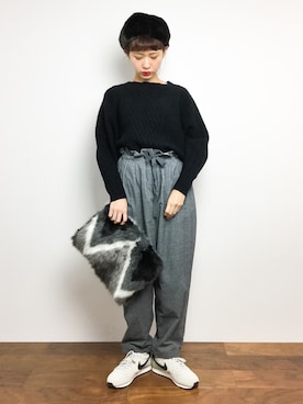「chambre de charme（シャンブルドゥシャーム）のアイテム（パンツ）」を使った、チョコビさん（レディース・154cm）の秋コーディネート