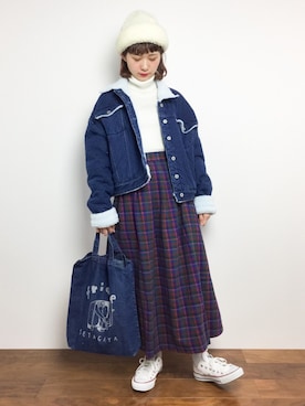「Chica（チカ）のアイテム（ジャケット/アウター）」を使った、チョコビさん（レディース・154cm）の秋コーディネート