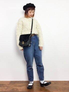 チョコビさんの「SLIVER MOP KNIT PO」を使ったコーディネート