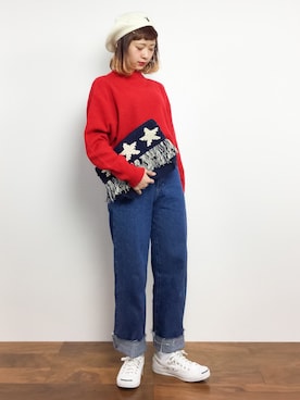 「ちょこびおすすめ」｜「アイテム（ハンチング/ベレー帽）」を使った、チョコビさん（レディース・154cm）の秋コーディネート