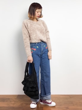 「chambre de charme（シャンブルドゥシャーム）のアイテム（バッグ）」を使った、チョコビさん（レディース・154cm）の冬コーディネート