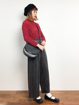 「ちょこびおすすめ」｜「アイテム（ハンチング/ベレー帽）」を使った、チョコビさん（レディース・154cm）の冬コーディネート