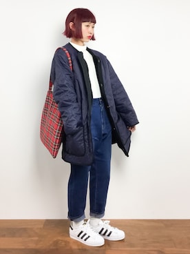 「ちょこびおすすめ」｜「アイテム（その他アウター）」を使った、チョコビさん（レディース・154cm）の冬コーディネート