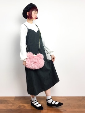 「ちょこびおすすめ」｜「アイテム（ハンチング/ベレー帽）」を使った、チョコビさん（レディース・154cm）の冬コーディネート