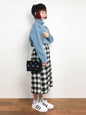 「INNOCENT BLUE（イノセントブルー）のアイテム」を使った、チョコビさん（レディース・154cm）の冬コーディネート