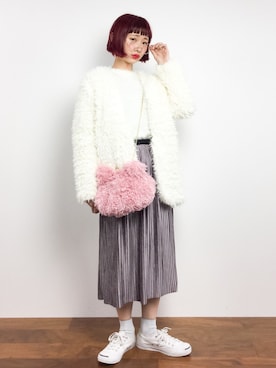 「ANAP（アナップ）のアイテム（その他アウター）」を使った、チョコビさん（レディース・154cm）の冬コーディネート