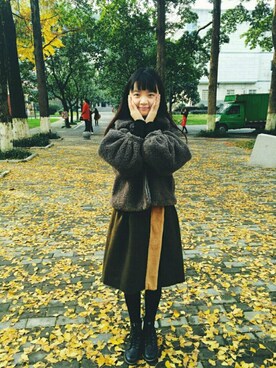 「E hyphen world gallery MANIA（イーハイフンワールドギャラリーマニア）のアイテム（ジャケット/アウター）」を使った、Cherly7さん（レディース・161cm）の秋コーディネート