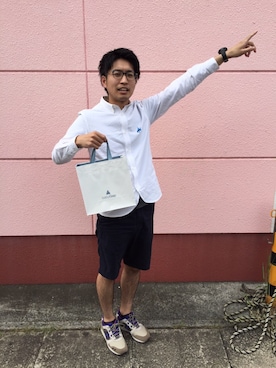 「QUENCHLOUD（クエンチラウド）のアイテム（トップス）」を使った、ASARIさん（メンズ・177cm）の夏コーディネート