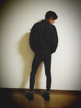 「(me)のアイテム（ジャケット/アウター、ブラック系）」を使った、Rさん（メンズ）の秋コーディネート