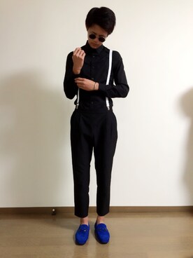 「H&M（エイチ・アンド・エム）のアイテム（トップス、ブラック系）」を使った、Rさん（メンズ）の秋コーディネート