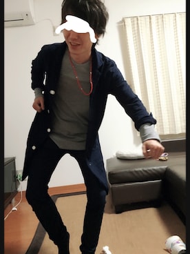 「運動会」｜「アイテム（ステンカラーコート）」を使った、たつやたつやさん（メンズ・165cm）の秋コーディネート