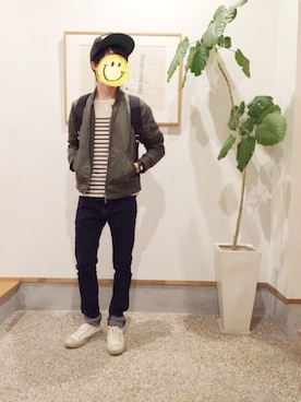 「R&D.M.Co OLDMAN’S TAILOR（オールドマンズテイラー）のアイテム（帽子）」を使った、ぺーたーさん（メンズ・163cm）の秋コーディネート
