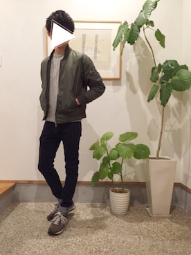 「w closet（ダブルクローゼット）のアイテム（ジャケット/アウター）」を使った、ぺーたーさん（メンズ・163cm）の冬コーディネート
