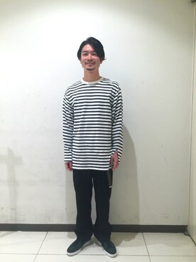 「UNUSED（アンユーズド）のアイテム（Tシャツ/カットソー、グリーン系）」を使った、Munehiro Itoさん（メンズ・171cm）の夏コーディネート