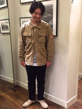 「C.E×BEAUTY&YOUTHのアイテム（シャツ/ブラウス、ベージュ系）」を使った、Munehiro Itoさん（メンズ・171cm）の秋コーディネート