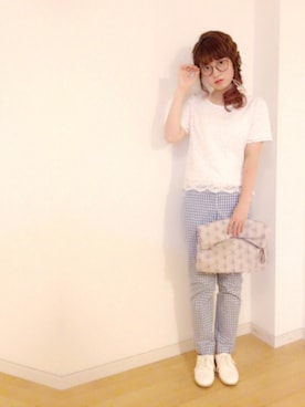 「chambre de charme（シャンブルドゥシャーム）のアイテム（その他シューズ）」を使った、ひーさん（レディース・155cm）の夏コーディネート