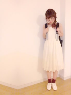「chambre de charme（シャンブルドゥシャーム）のアイテム（その他シューズ）」を使った、ひーさん（レディース・155cm）の夏コーディネート