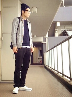 「Waste(twice)（ウェストトゥワイス）のアイテム（バッグ）」を使った、naoyaさん（メンズ・173cm）の秋コーディネート