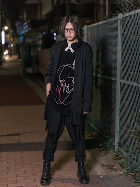 「Yohji Yamamoto POUR HOMME（ヨウジヤマモトプールオム）のアイテム（ナイロンジャケット）」を使った、キゼン＠さん（メンズ・179cm）の秋コーディネート