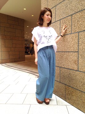 nano・universe 難波 STAFFさん（レディース・160cm）の夏コーディネート