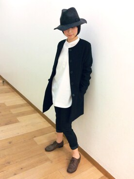 「UNIQLO（ユニクロ）のアイテム（Outerwear、ブラック系）」を使った、てらりんさん（レディース・155cm）の冬コーディネート