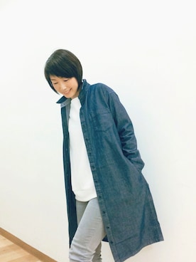「UNIQLO（ユニクロ）のアイテム（One piece dress、ブルー系）」を使った、てらりんさん（レディース・155cm）の冬コーディネート