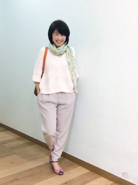 「UNIQLO（ユニクロ）のアイテム（Knitwear、ピンク系）」を使った、てらりんさん（レディース・155cm）の冬コーディネート