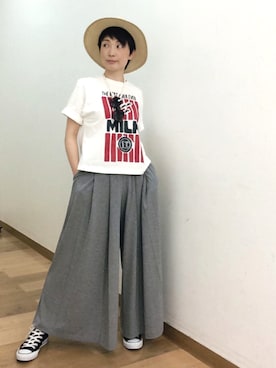 「UNIQLO（ユニクロ）のアイテム（Pants、グレー系）」を使った、てらりんさん（レディース・155cm）の春コーディネート