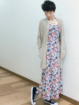 「UNIQLO（ユニクロ）のアイテム（Cardigans、ベージュ系）」を使った、てらりんさん（レディース・155cm）の春コーディネート