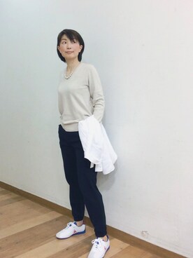 「UNIQLO（ユニクロ）のアイテム（Pants、ブルー系）」を使った、てらりんさん（レディース・155cm）の春コーディネート