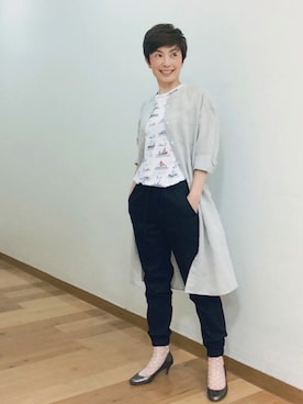 「UNIQLO（ユニクロ）のアイテム（Pants、ブラック系）」を使った、てらりんさん（レディース・155cm）の夏コーディネート