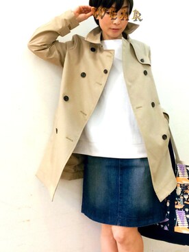 「UNIQLO（ユニクロ）のアイテム（Trenchcoat、ベージュ系）」を使った、てらりんさん（レディース・155cm）の冬コーディネート
