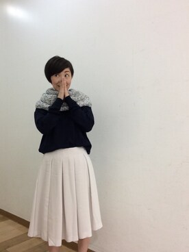 「UNIQLO（ユニクロ）のアイテム（Knitwear、ブルー系）」を使った、てらりんさん（レディース・155cm）の秋コーディネート