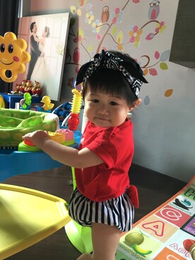 「VANS（バンズ）のアイテム（その他）」を使った、咪丸sisterさん（キッズ・80cm）の春コーディネート