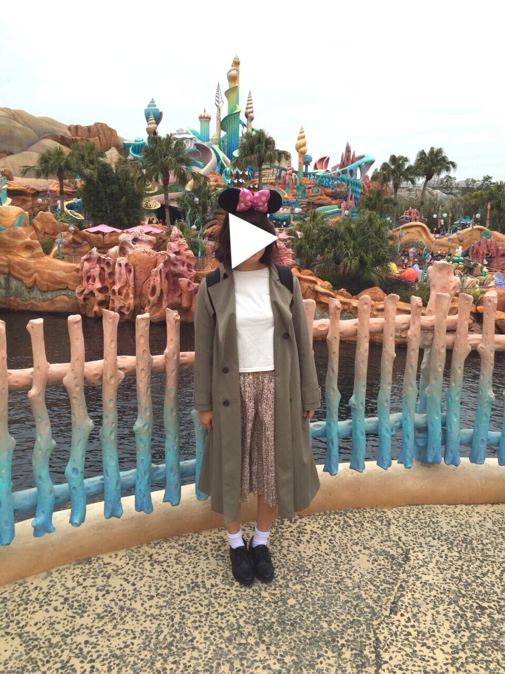 「ディズニーシー、春コーデ」｜「RETRO GIRLのアイテム（ナイロンジャケット、その他）」を使った、HANAさん（レディース・160cm）の春コーディネートの1枚目の写真